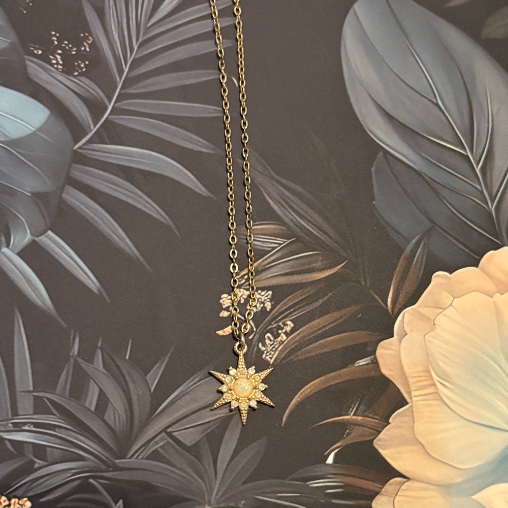 Opal starburst necklace